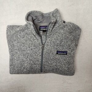 Patagonia Sweater Womens S Gray Polyester Mock Neck 1/4 Zip Pullover Tight-Knit